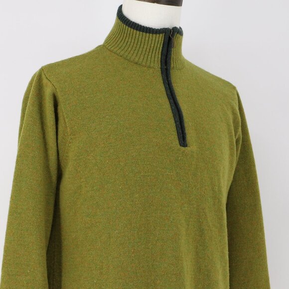 WOOLOVERS Men's Wool 1/4 Zip Sweater Size L - Picture 3 of 6